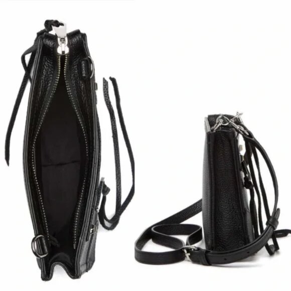 Black Pebbled Leather “Regan” Studded Crossbody Bag - Picture 4 of 10